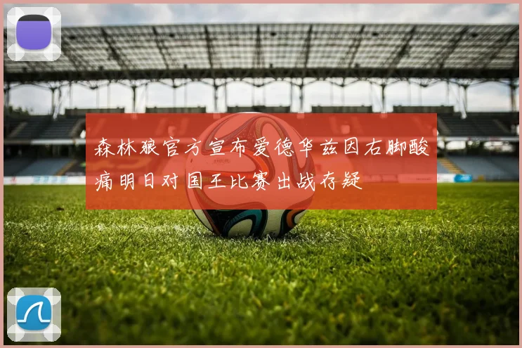 森林狼官方宣布爱德华兹因右脚酸痛明日对国王比赛出战存疑